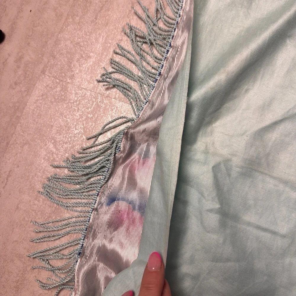Vintage US Army satin fringe pillow case WWII souvenir pillow cases